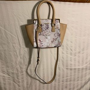 Calvin Klein floral over shoulder bag